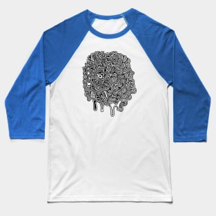 Moon woodcut Baseball T-Shirt